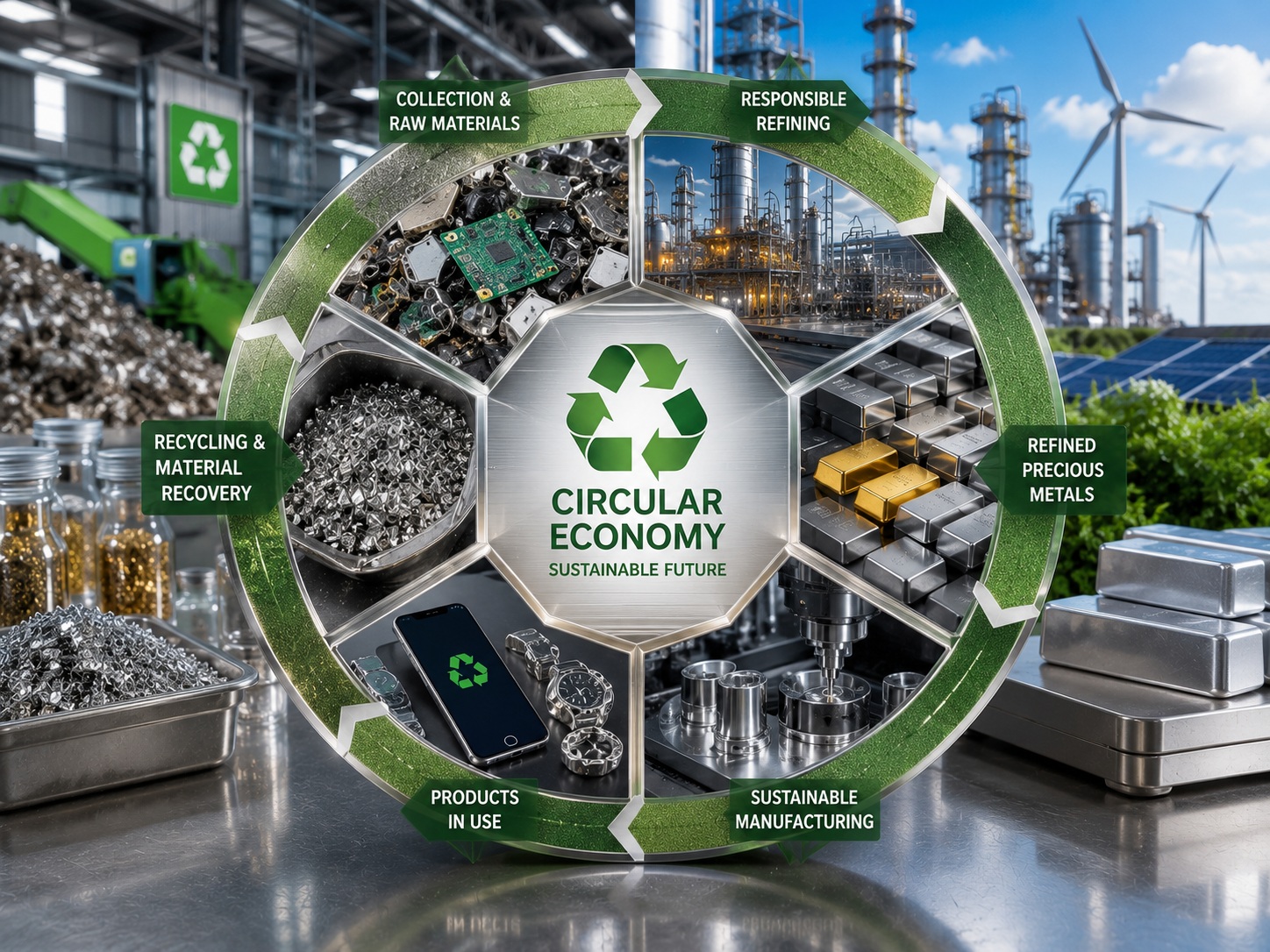 Sustainable circular economy for precious metals